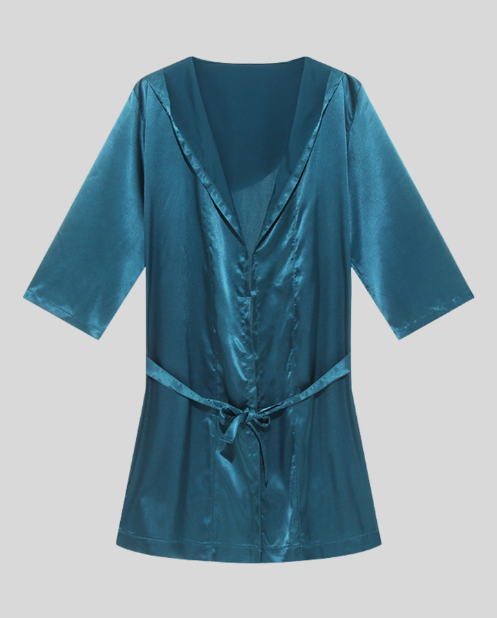 Herren Satin Bademantel Drune