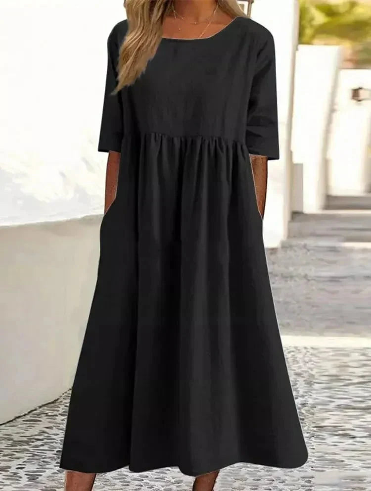 Drune | Hochwertiges Baumwoll-Leinen-Kleid