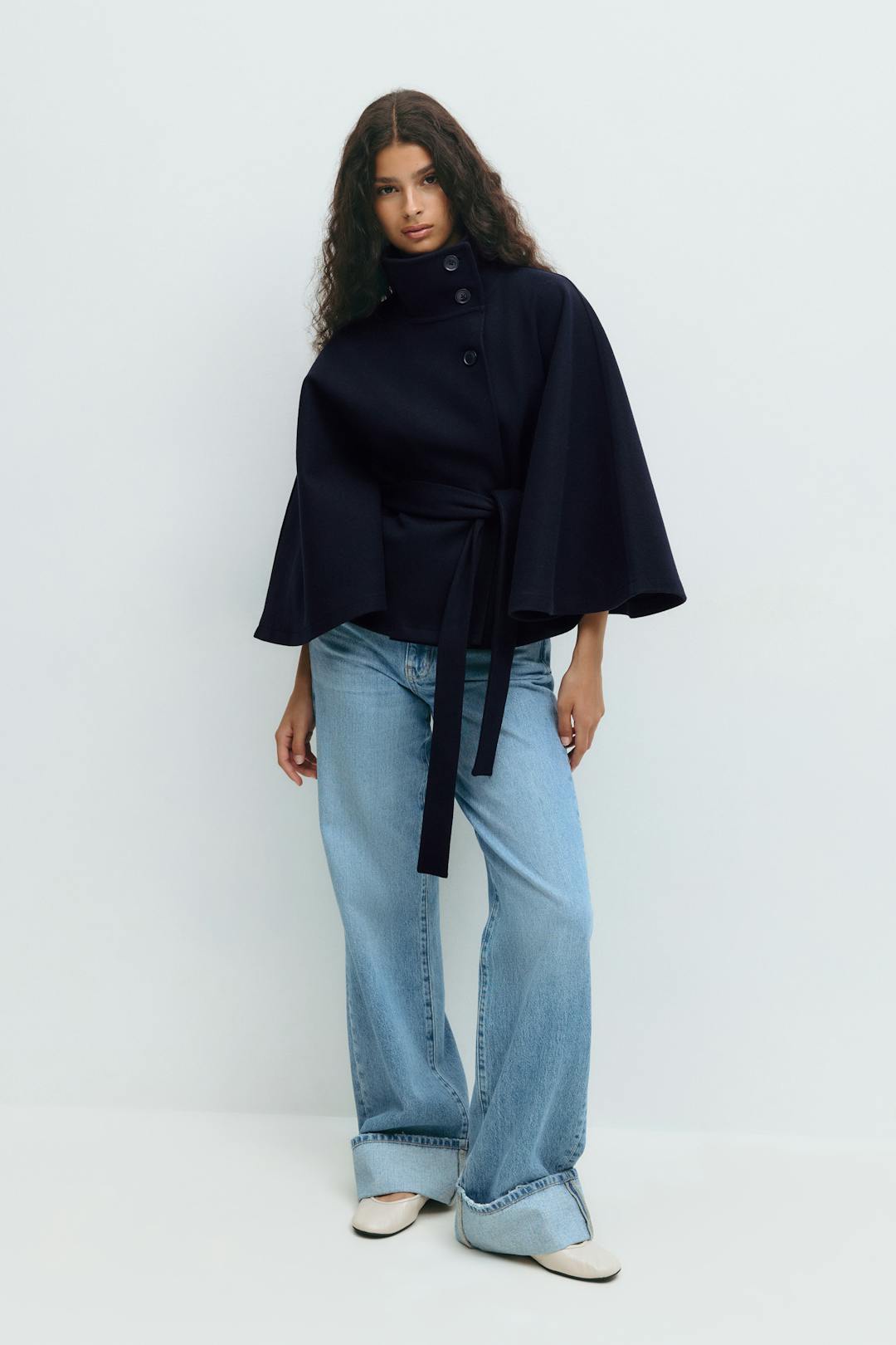 Drune | Übergröße Damen Manteljacke mit Gürtel