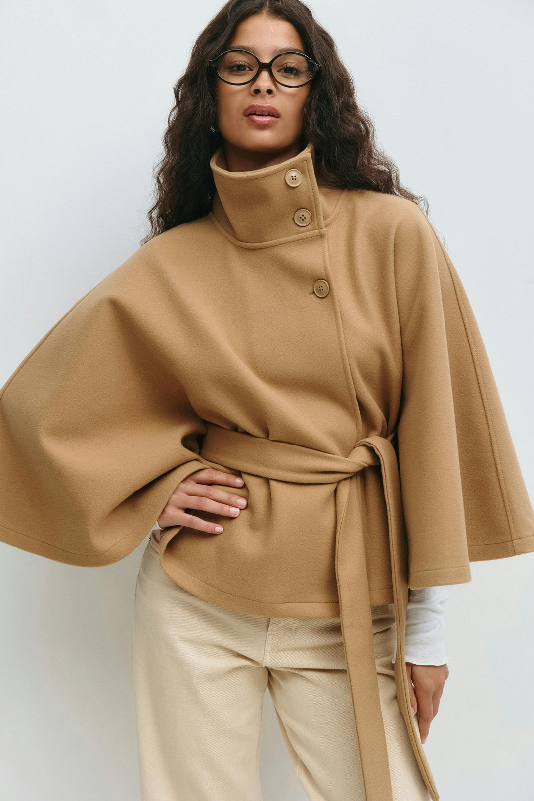 Drune | Übergröße Damen Manteljacke mit Gürtel