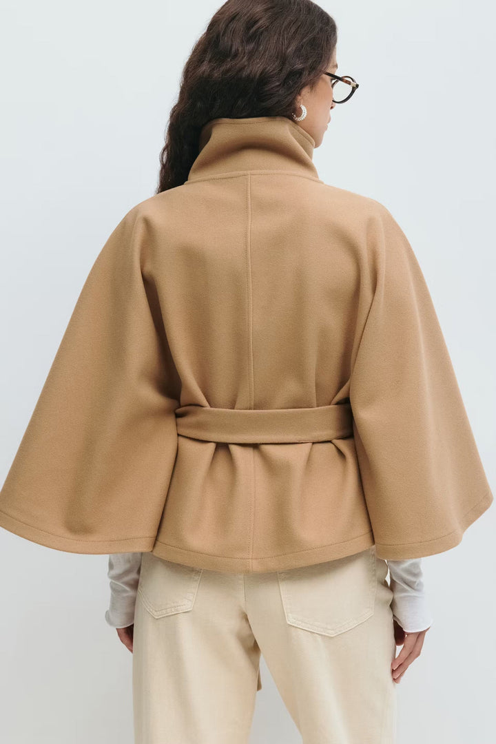 Drune | Hoher Kragen Gürtelmantel Elegante Minimalistische Oberbekleidung