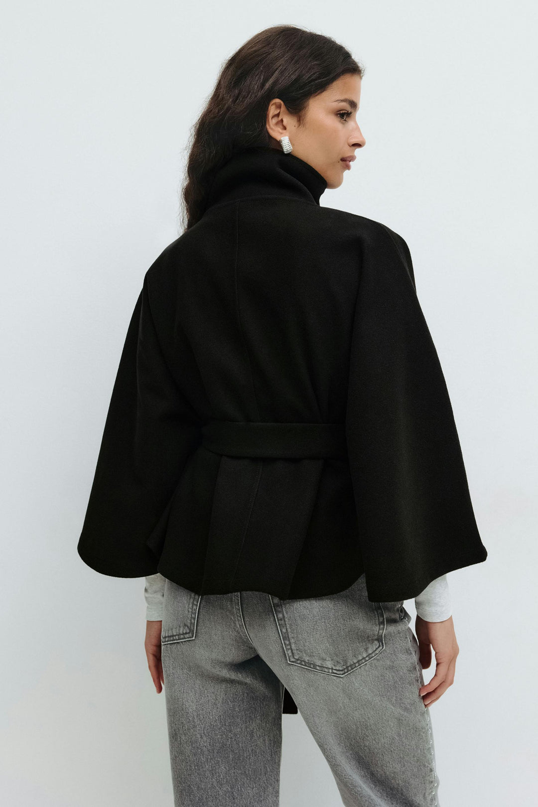 Drune | Übergröße Damen Manteljacke mit Gürtel