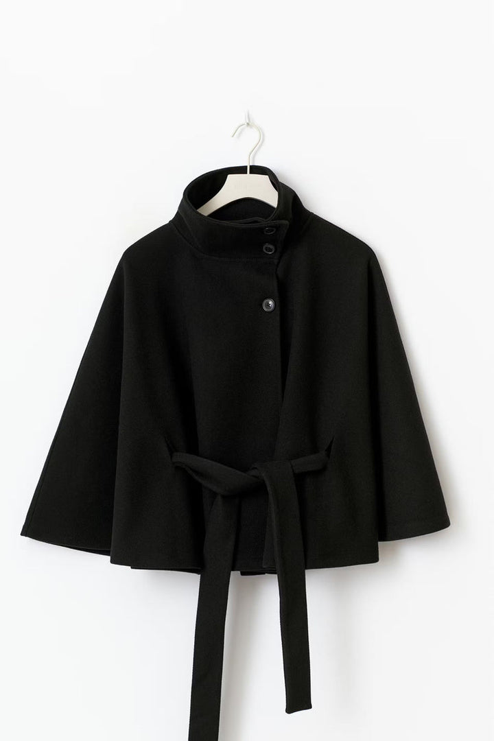 Drune | Hoher Kragen Gürtelmantel Elegante Minimalistische Oberbekleidung