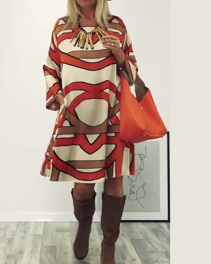 Drune | Klassisches Kleid mit Rundhalsausschnitt