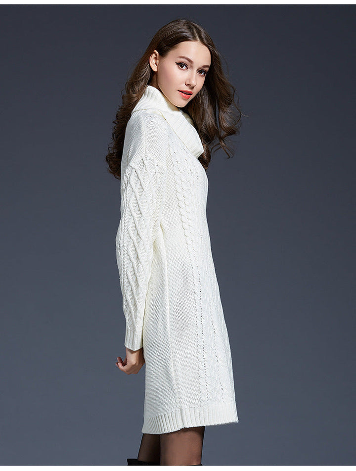Drune | Hochhals Lange Strickkleid