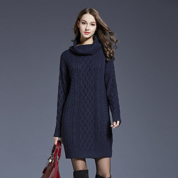Drune | Hochhals Lange Strickkleid