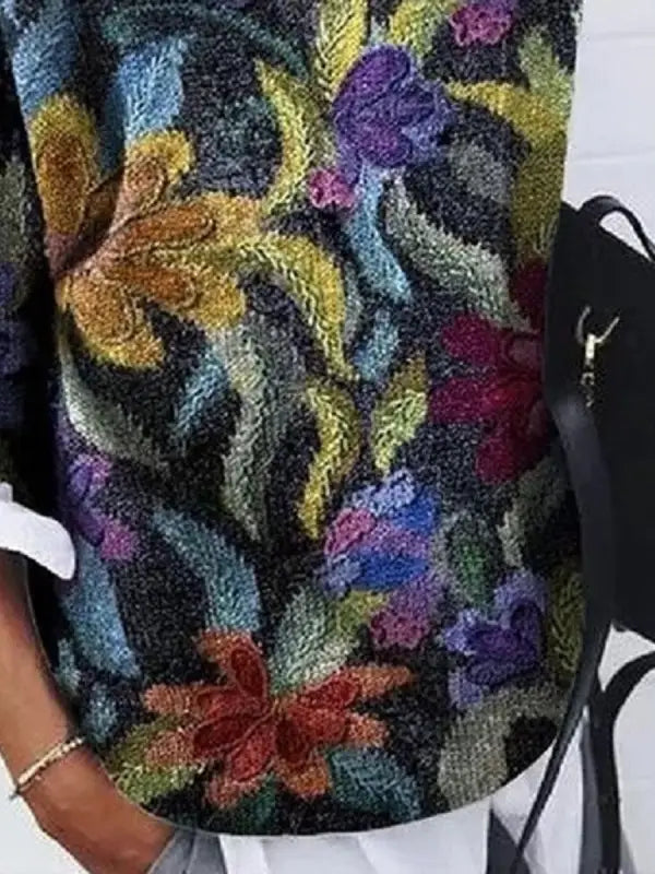 Drune | Eleganter Damenpullover mit floralem Druck