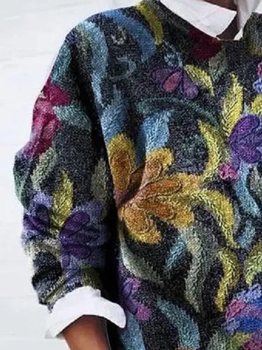 Drune | Eleganter Damenpullover mit floralem Druck