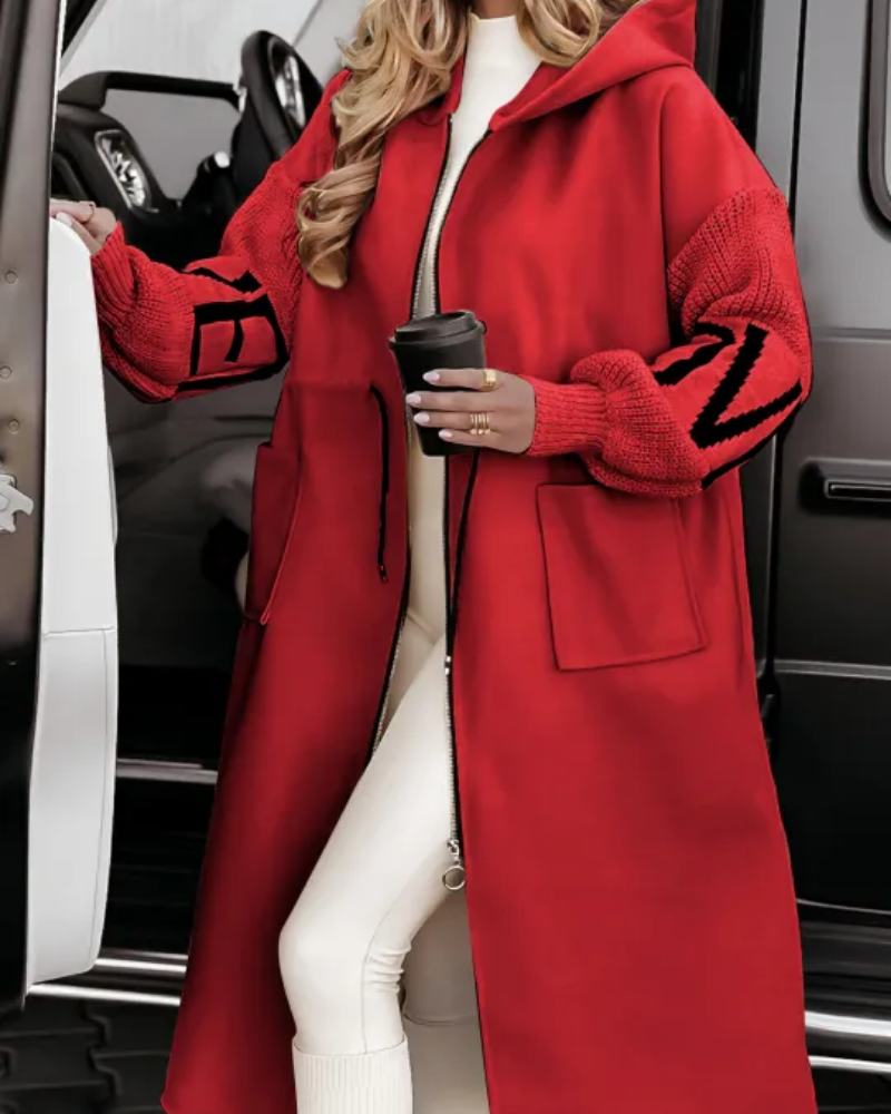 Drune | Lässige Kapuzenjacke mit Strickärmeln