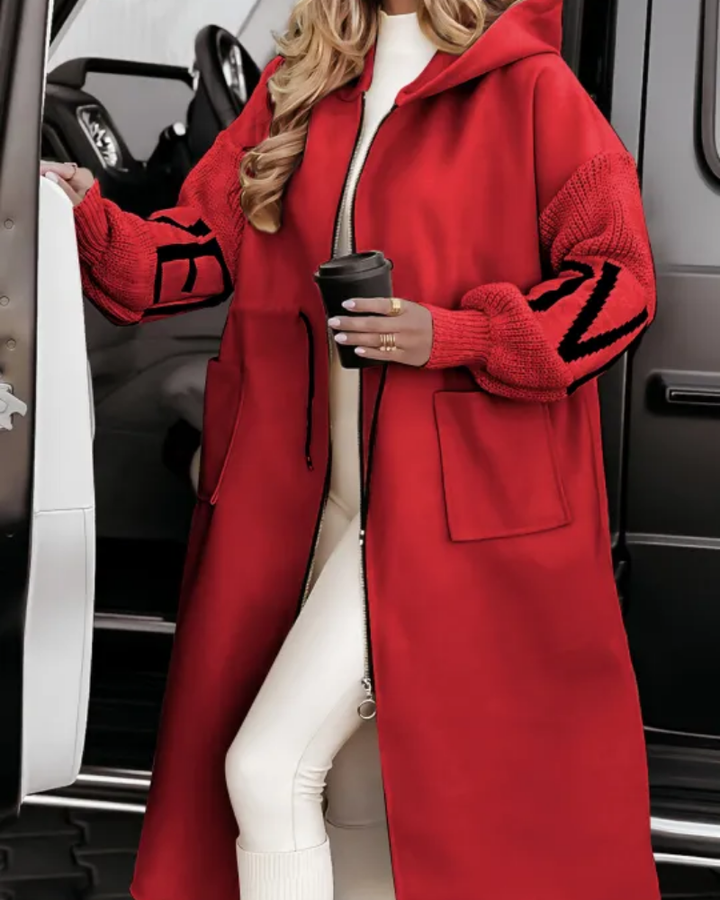 Drune | Lässige Kapuzenjacke mit Strickärmeln