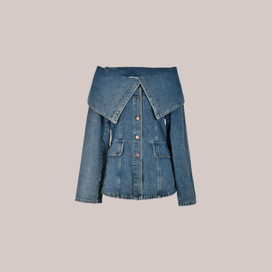 Drune - Stilvolle Jeansjacke mit Knopfdetails