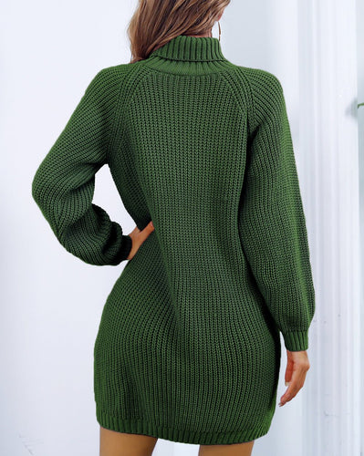Drune | Schicke Herbst Strickkleid mit Kragen und Knopfverschluss für Frauen