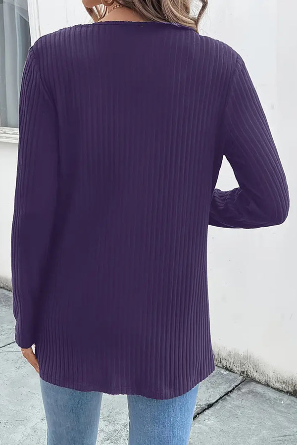 Drune | Boho knit cardigan with floral trim and long sleeves