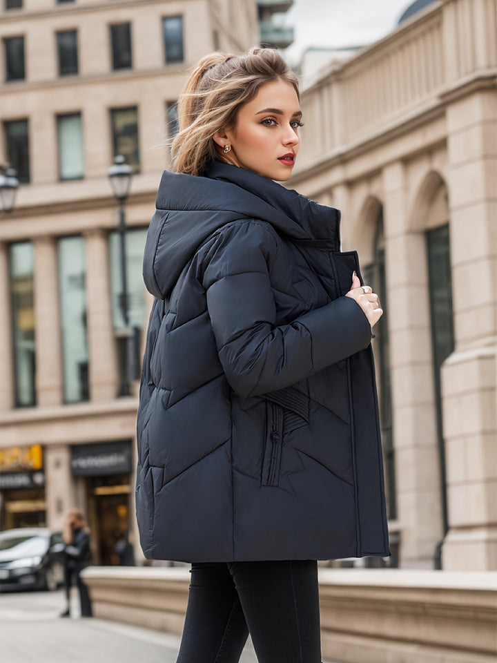 Drune | Stylischer dicker warmer Daunenmantel mit Kapuze Ideal für Herbst/Winter