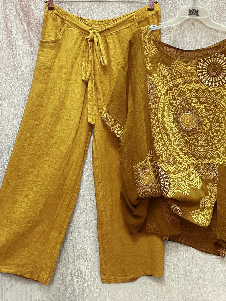 Drune | Zweiteiliges Set mit Losem Bohemian-Druck