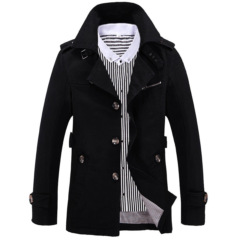Herren Eleganter Field‑Trench mit tailliertem Schnitt, Schulterklappen und verstellbaren Manschetten Drune