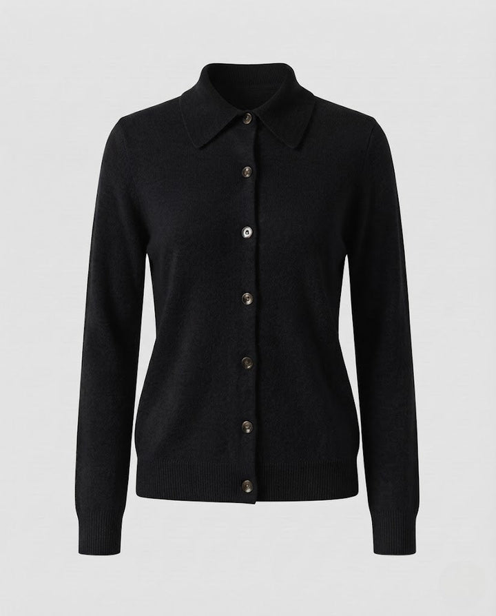 Damen Feiner Strick-Cardigan mit Hemdkragen, durchgehender Knopfleiste und kaschmirweicher Qualität Drune