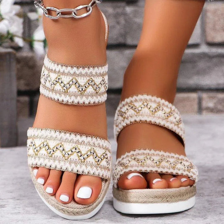 Drune | Sommer-Sandalen mit Leinenboden