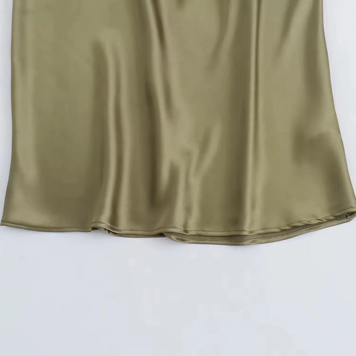 Drune | Satin Maxikleid Elegante Drapierung
