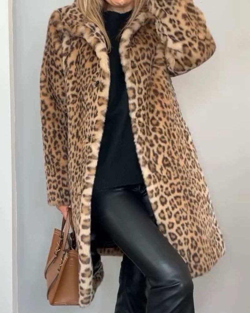 Drune | Leoparden Lange Weiche Jacke