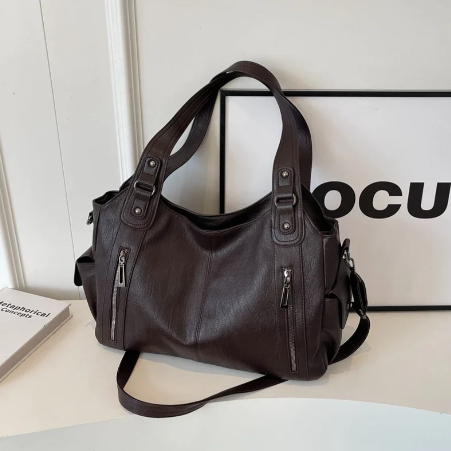 Drune | Stilvolle Lederhandtasche Mit Reißverschluss