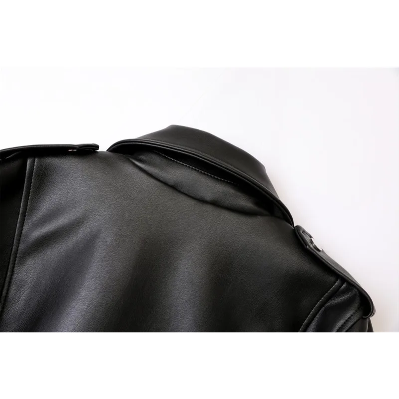 Drune | Damen-Biker-Lederjacke mit Reißverschlüssen und Gürtel
