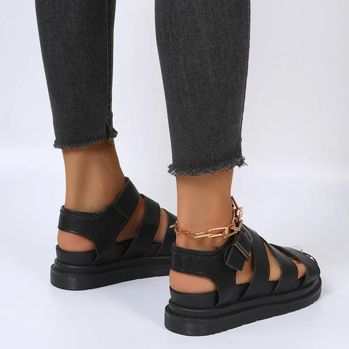 Drune | Sandals with buckle and platform with open toes