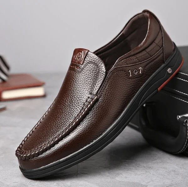 Herren Echtleder Schlupfschuhe Drune