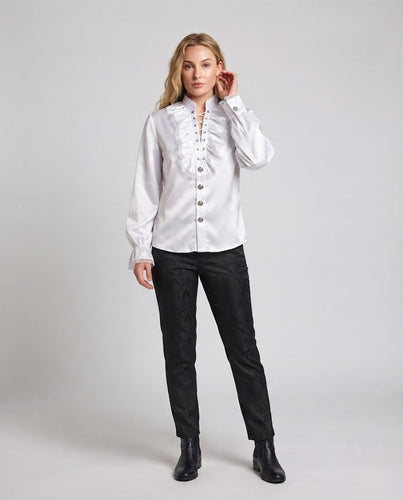 Damen Rüschbluse mit eleganten Details Drune