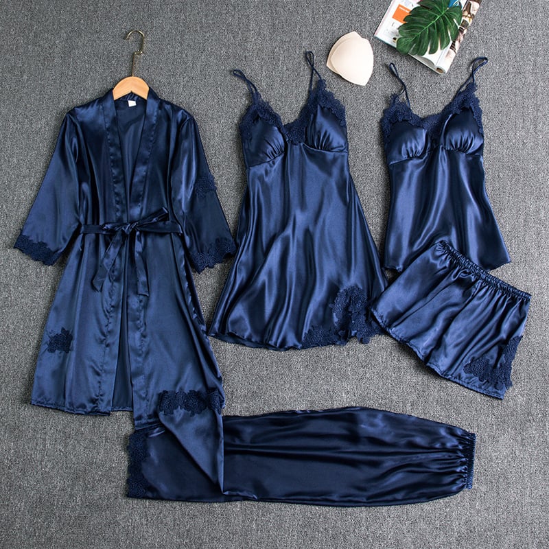 Drune | Luxuriöses Satin Nachtkleid Set