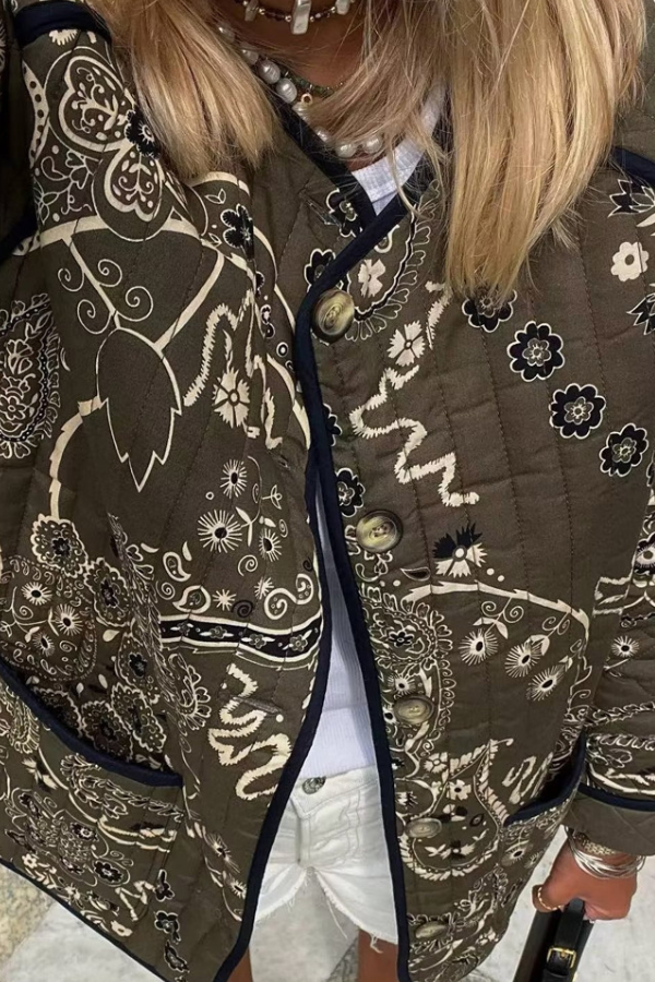 Drune | Drucktaschen Lässige Rundhalsjacke