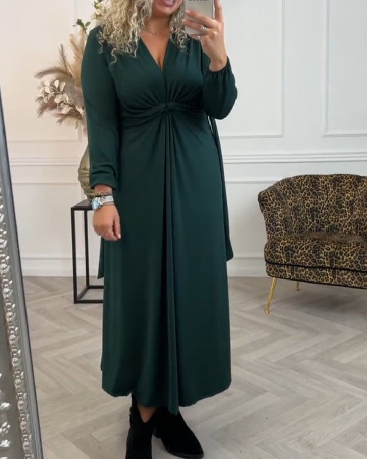 Drune | Einfarbiges Kleid mit Langen Ärmeln