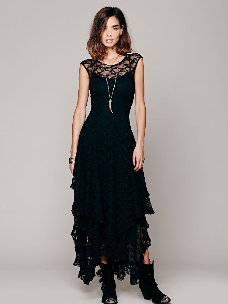 Damen Festliches Kleid mit voluminösem Rock und raffinierten Rüschendetails Drune