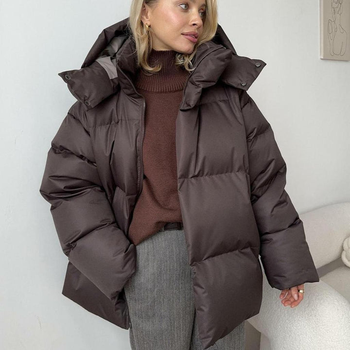 Drune | Damen Pufferjacke - Braun - Warmer Wintermantel - angenehm