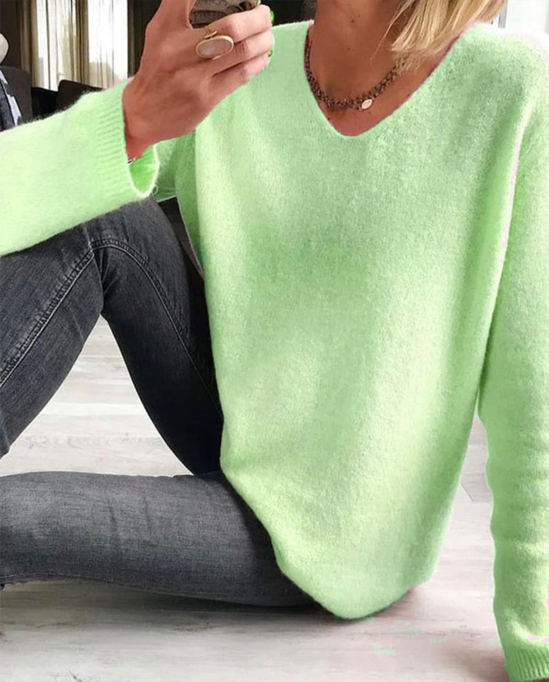 Drune | Einfacher Glatter Pullover mit Langen Ärmeln