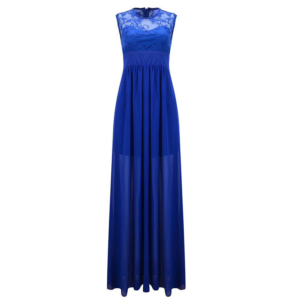 Damen Abendkleid mit floraler Spitze und schwingendem Rock Drune