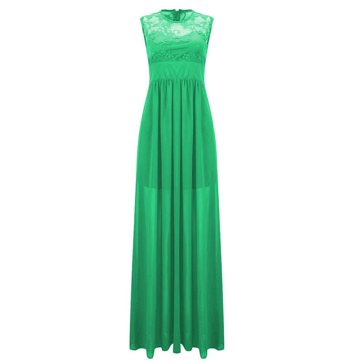 Damen Abendkleid mit floraler Spitze und schwingendem Rock Drune