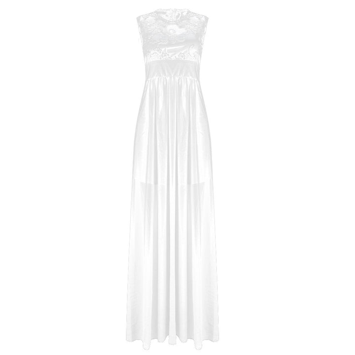 Damen Abendkleid mit floraler Spitze und schwingendem Rock Drune