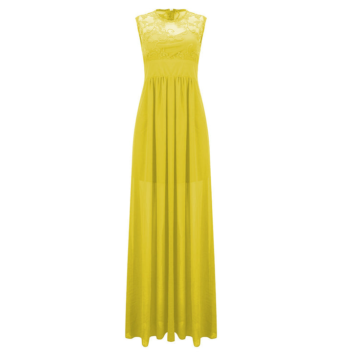 Damen Abendkleid mit floraler Spitze und schwingendem Rock Drune