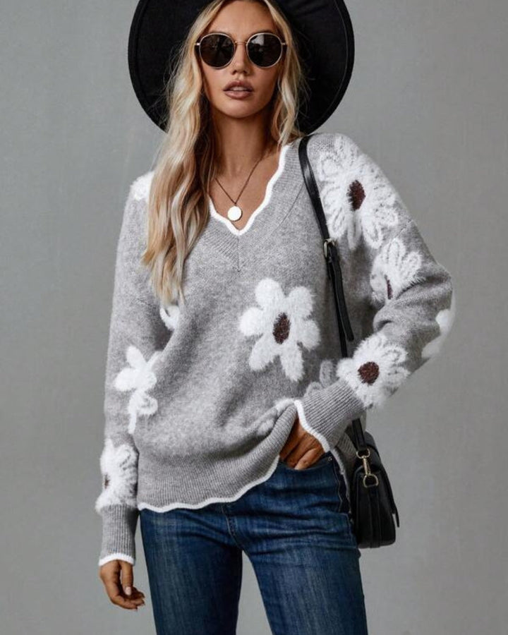 Drune | Strickpullover mit Blumen