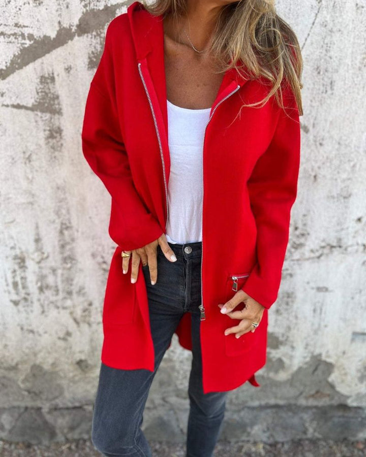 Drune | Langer Cardigan mit minimalistischer Prägung
