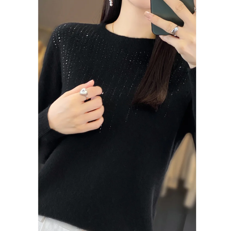 Drune | Sweatshirt - Weicher Strickpullover mit funkelnden Details