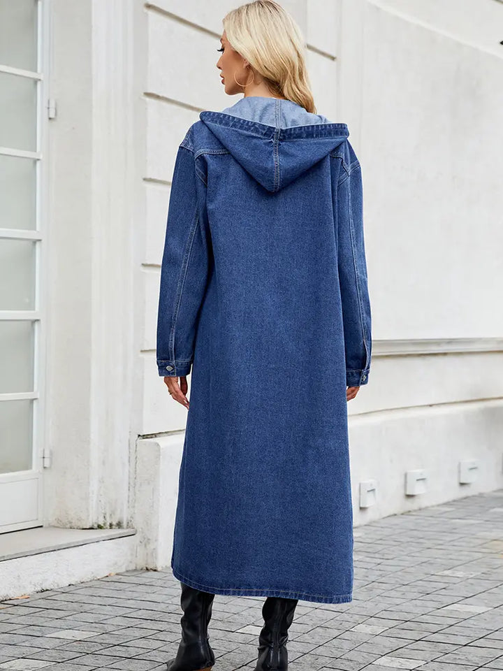 Drune | Damen Langer Denim-Trenchcoat