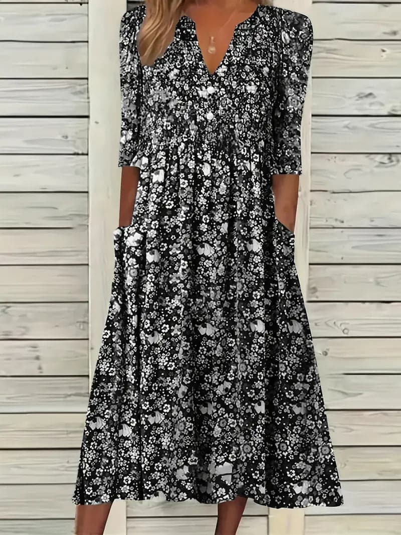 Drune | Wunderschönes Maxi-Kleid mit Falten