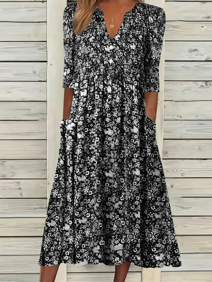 Drune | Wunderschönes Maxi-Kleid mit Falten