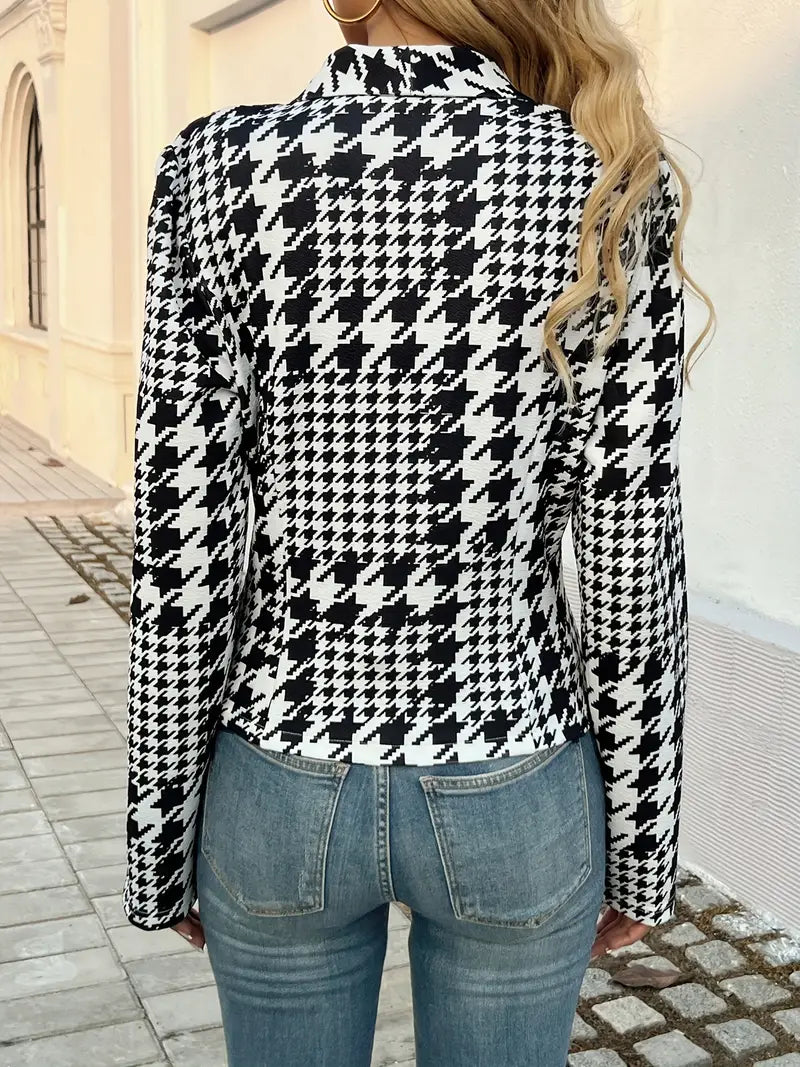 Drune | Offene Hahnentrittjacke