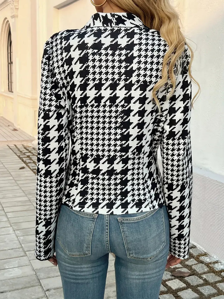 Drune | Offene Hahnentrittjacke