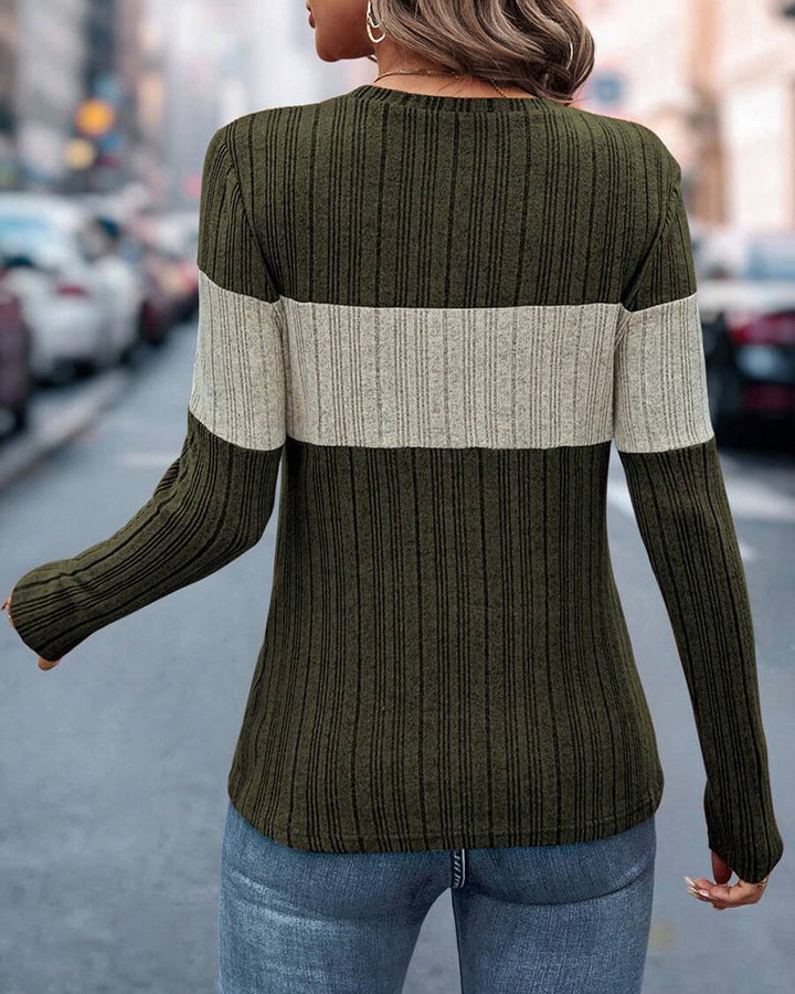 Drune | Top mit Rundhalsausschnitt und Farbblock Print