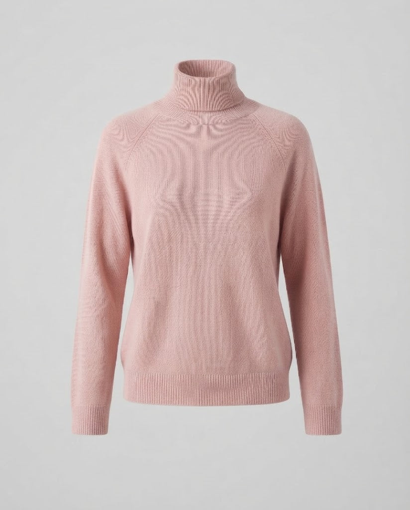 Damen Feinstrick-Rollkragenpullover aus Kaschmir-Mix mit Raglanärmeln und feinem Rippbund Drune