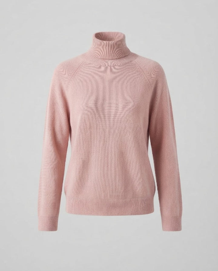 Damen Feinstrick-Rollkragenpullover aus Kaschmir-Mix mit Raglanärmeln und feinem Rippbund Drune